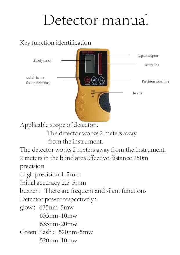 Laser Receiver for laser level For Leica, 9v Battery Incl. Geomax, Topcon